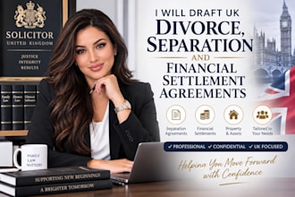 draft UK divorce, separation and financial settlement agreements