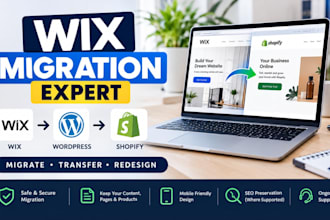 migrate wix website to shopify or wordpress website to shopify