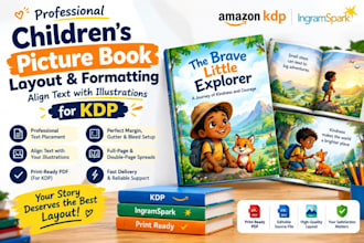 format childrens picture book layout and align text with illustrations for KDP