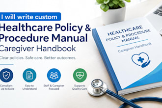 write custom healthcare policy and procedure manual, caregiver handbook