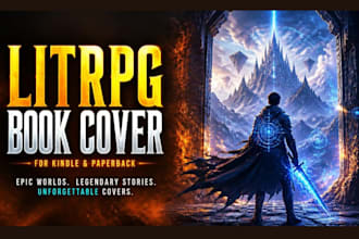 design a litrpg or gamelit book cover for kindle and paperback