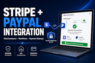 integrate stripe paypal payment gateway with woocommerce wordpress