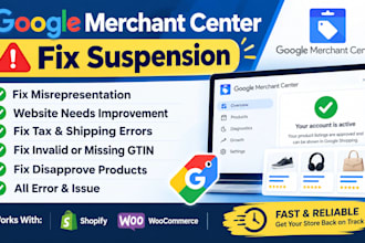 fix google merchant center suspension and misrepresentation