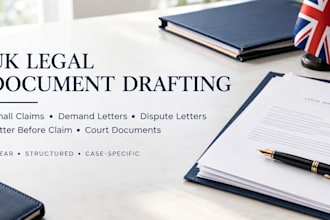 draft UK small claims demand letters dispute letters and court documents