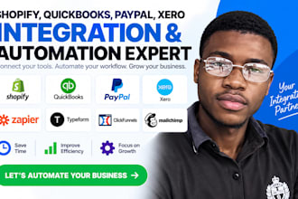 shopify quickbook paypal xero zapier typeform clickfunnels mailchimp integration