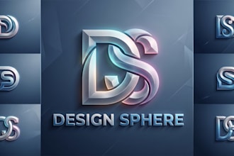 design a modern 3d abstract monogram and wordmark business logo
