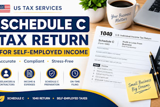 prepare your US schedule c tax return for self employed income