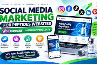 do social media marketing for peptides website woocommerce research peptide lead