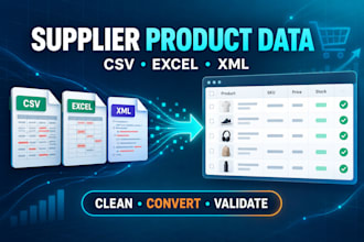 clean and convert supplier CSV excel or XML product data