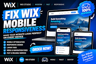 fix wix website for mobile responsive and fix layout issues