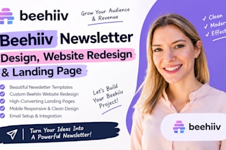 setup beehiiv newsletter design beehiiv website redesign beehiiv landing page