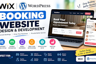 create wix booking website or wordpress booking website and appointment website