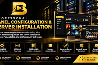 configure your panel stron8k, dream 4k, pure panel, and server installation