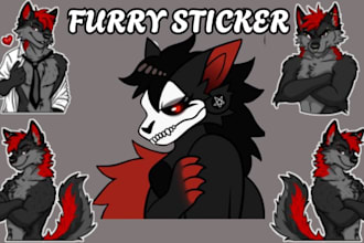 draw custom furry telegram stickers discord stickers nsfw furry animated sticker