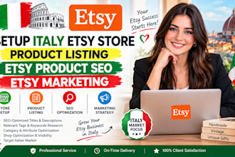 setup italy etsy store, product listing, etsy product seo, etsy marketing