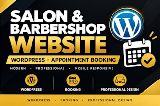 design salon barbershop cleaning wordpress website vacation appointment booking