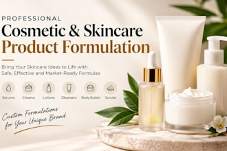 cosmetic skincare formulation serums creams lotions cleansers body butter scrubs
