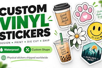 design print and ship custom waterproof vinyl stickers