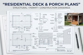 do residential deck, porch plans, structural drawings for city permit