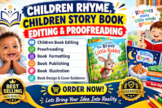 children book editing, children rhyme, christian book editing, picture book