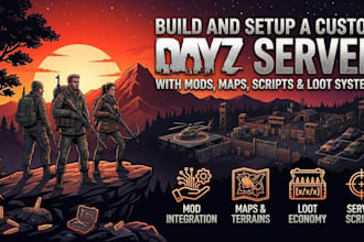 build and setup a custom dayz server with mods, maps, scripts and loot system