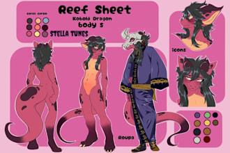 draw nsfw furry reference sheet fursona character art anime sfw anthro ref sheet