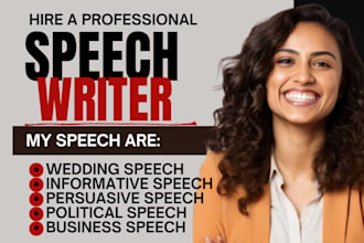 be your professional speech writer, wedding, informative, comedy, speech writing
