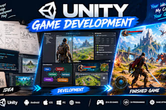 develop a professional unity 2d, 3d game for mobile, pc and console