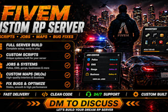 create a premium fivem esx server with custom scripts