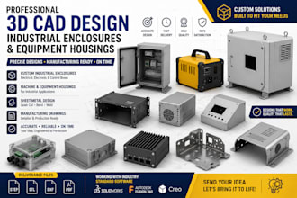 do custom industrial enclosures, equipment housings in 3d cad for manufacturing