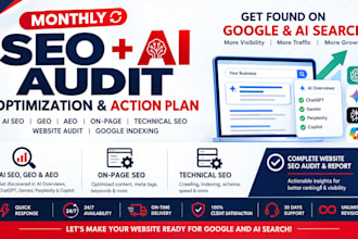 do monthly ai SEO using GEO, aeo, technical and website audit