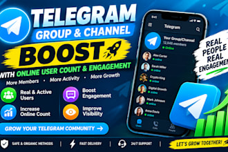 boost your telegram group and channel with online user count and engagement