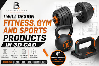 design fitness, gym and sports products in 3d cad