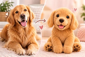 turn your pet photo into a custom plush toy design
