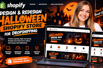 design or redesign a halloween shopify dropshipping store