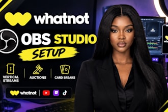 setup obs studio for whatnot vertical stream auctions card breaks overlays