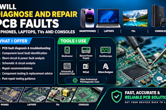 diagnose and repair pcb faults in phones, laptops, tvs and consoles