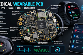design medical wearable pcb rf52 ecg ppg spo2 biosensor ble health monitoring