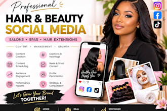 manage social media marketing for hair salons, beauty spas and hair extensions