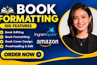 do book formatting, paperback and kindle ebook formatting