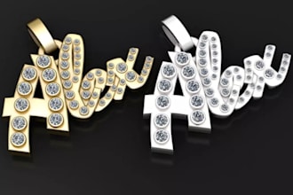 create personalized name necklace design, stl 3d print model for manufacturing