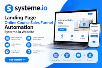 systeme io landing page online course sales funnel automation systeme io website