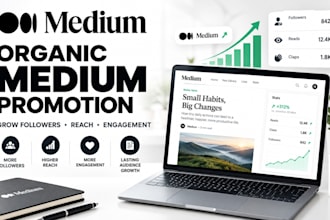 do organic medium article promotion,medium followers,boost growth and engagement