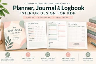 design a niche planner, journal or logbook interior for KDP