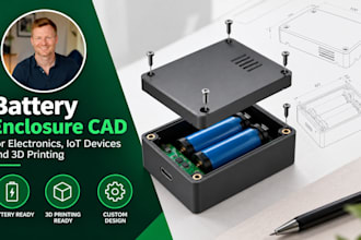design battery enclosure cad for electronics, iot devices and 3d printing