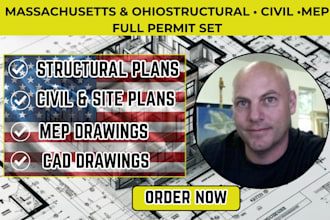 structural engineer full permit set civil engineer mep massachusetts ohio permit