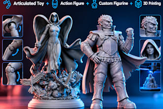 create 3d articulated toy, action figure, custom miniature for 3d printing