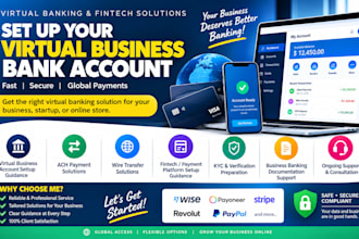 help you set up a virtual business bank account and fintech payment solution