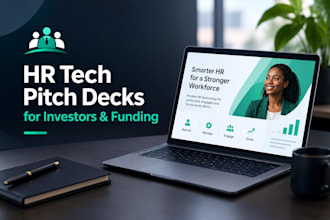design and redesign HR tech startup pitch decks for investors and funding now
