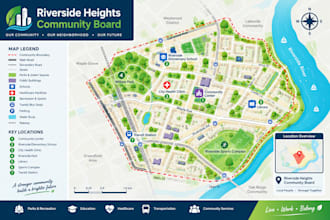 design a professional custom community board map using adobe illustrator vectors